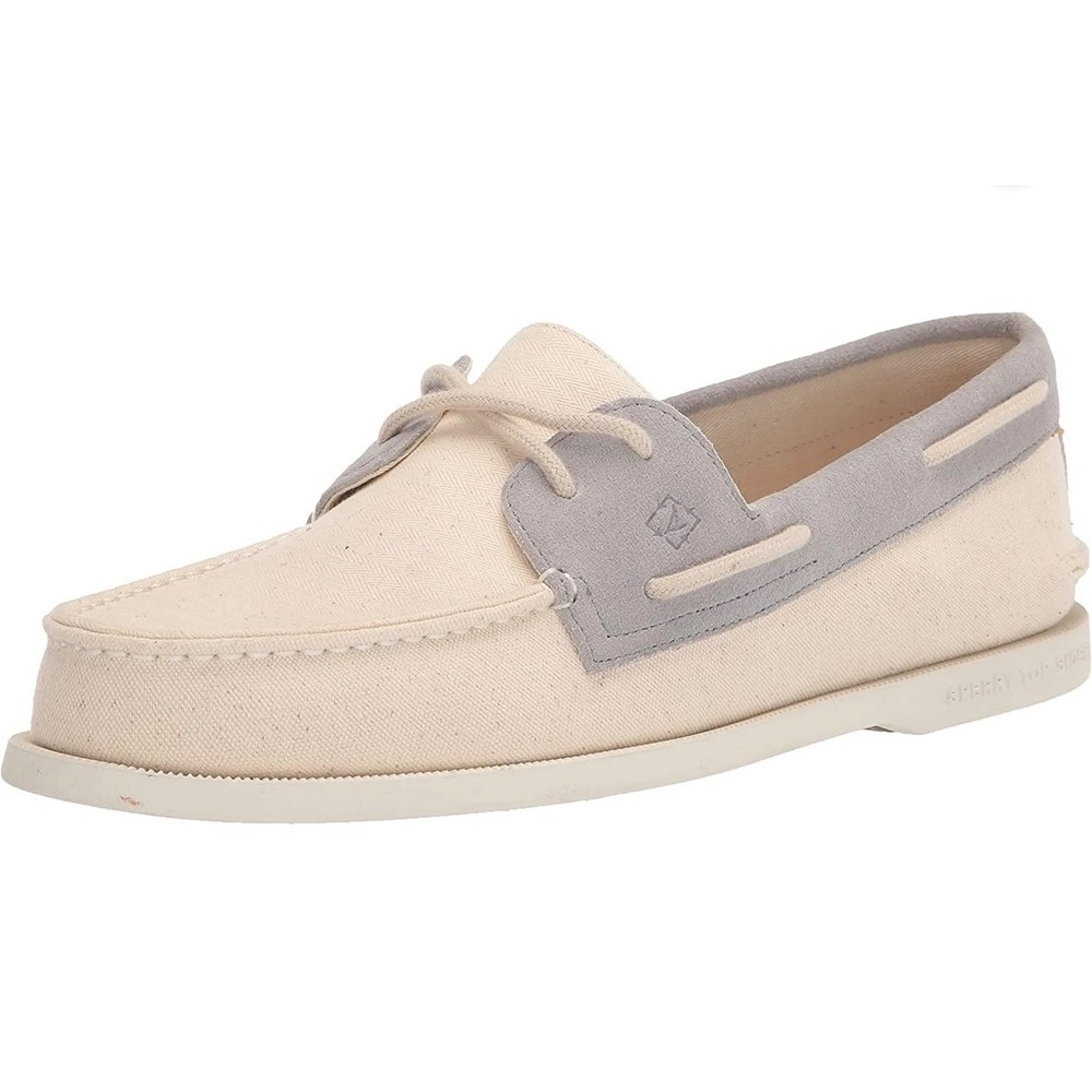Sperry Top-Sider A/O 2-Eye Seacycled boat shoes size 11.5 natural canvas
